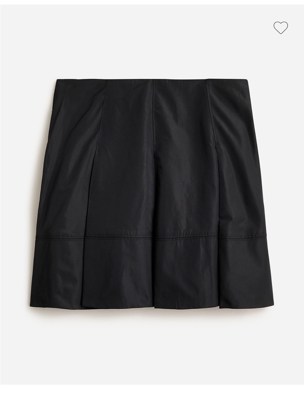 J.Crew Black Pleated Taffeta Mini Skirt Size 20